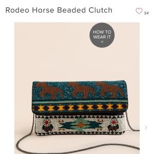 Rodeo Horse beaded clutch